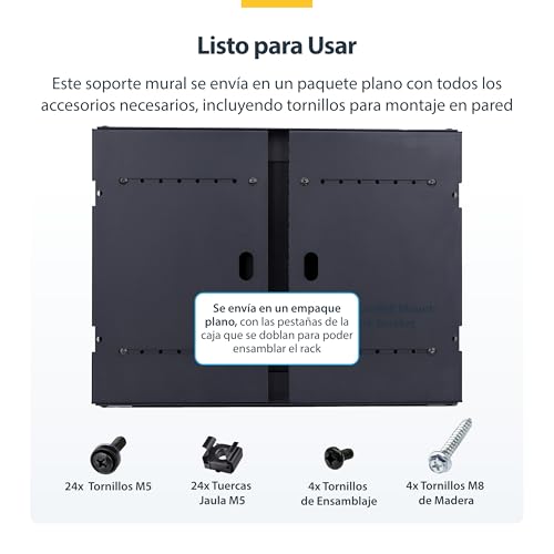 Rack mural 8U 2 postes StarTech de poca profundidad 19in 6