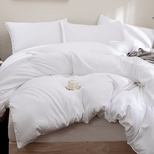 Andency White Comforter Set Queen(90X90Inch), 3 Pieces Solid Bed Comforter Set(1 Comforter & 2 Pillowcases), Modern Reversible Soft Lightweight Microfiber Bedding Comforters & Sets For All Season #TOP4