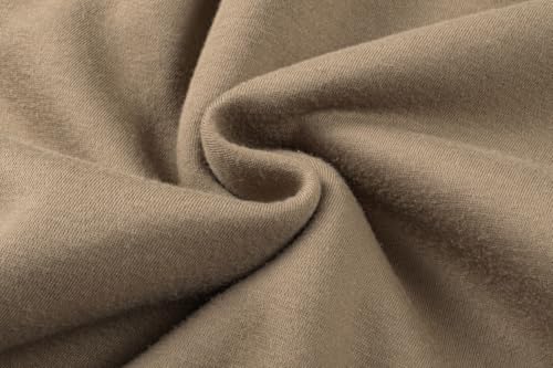 JMIERR Baumwolle Pullover Herren Freizeit Rundhals Sweatshirts Winter Langarm Hoodies Loose Fit Beige L