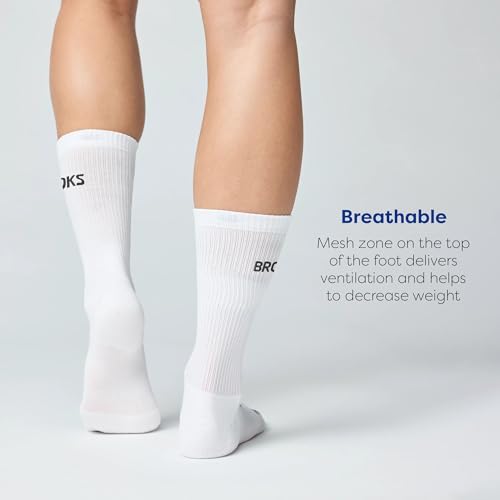 Image of Brooks Run-In Crew Sock 3-Pack, Crew Length, Arch Support, Running Socks
