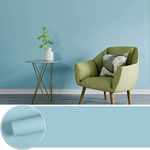 CHICHOME リメイクシート 壁紙シール 無地 ブルー カッティングシート 45cm×6m 壁紙 クロス 厚みあり はがせる壁紙 リメイク ウォールステッカー テープル のり付き 簡単 模様換え おしゃれ 壁 補修 DIY インテリア 防水 キッチン ドア 玄関 家具リフォーム キャビネット クローゼット 賃貸