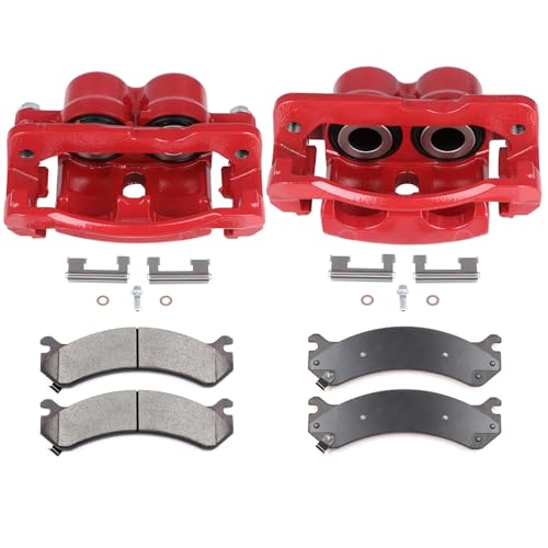 Image of SCITOO Front Left & Right Brake Kit [4] Brake Pads [2] Brake Disc Calipers with Bracket Compatible With 2002-2006 for Cadillac for Escalade,2003-2006 for Cadillac for Escalade ESV