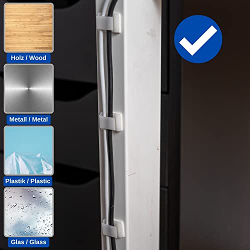 50 clip autoadesive per la gestione dei cavi, 19 x...