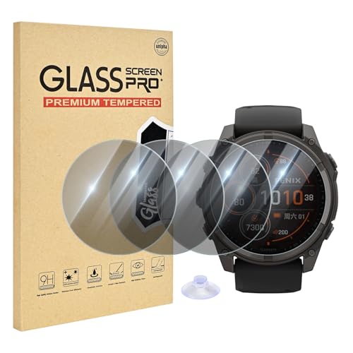 Image of 4 Pack Compatible for Garmin Fenix 8 51mm Screen Protector Privacy, 9H Tempered Glass Anti-peeping Protective Film for Fenix 8 Solar /Amoled & Fenix 7X Solar /Sapphire Solar 51mm Watch Film