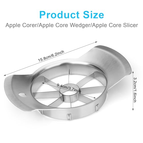Apple Slicer 8 Super Sharp Stainless Steel Blades Apple Slicer, Corer and Divider, 1 Super Sharp Peeler, 2 Stainless Steel Fruit Forks and 1 Orange Citrus Peeler Tool - Thumbnail 2