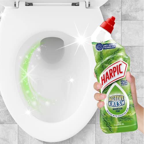 Harpic Active Fresh Toilet Cleaning Gel, Mountain Pine, Pack 12 x 750 ml, Infused with Essential Oils, Kills 99.9% of Bacteria, Toilet Cleaner - Image 3
