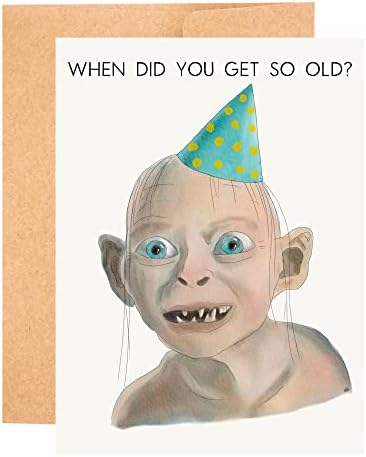 Funny Gollum card, Sarcastic birthday card, Lord of the ring card...