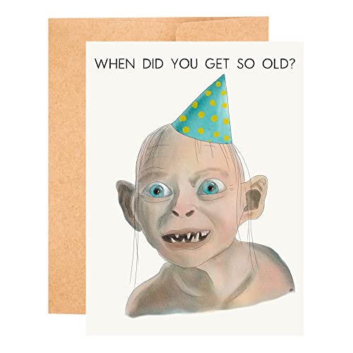 Funny Gollum card, Sarcastic birthday card, Lord of the ring card...