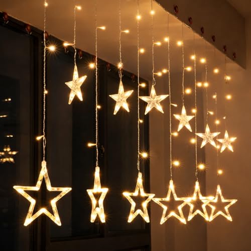 One94Store Star Curtain LED String Lights – 138 LED, 8 Flash Mode...