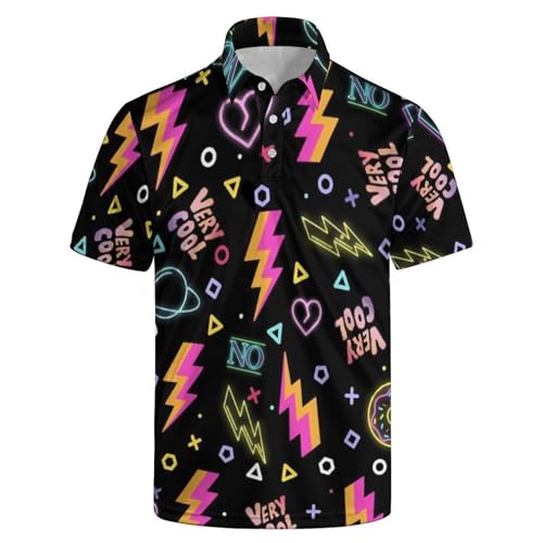 Amazon.com: Cvrozpwy Funny Golf Shirts for Men Neon 80s 90s