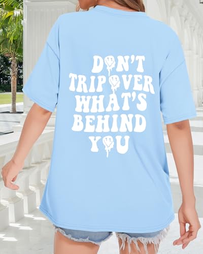 ADOREJOY Oversized Tshirts for Women Crewneck Summer Short Sleeve Loose Graphic Basic Tees2