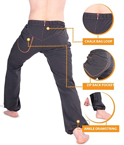 Ucraft "Xlite Rock Climbing, Bouldering And Yoga Pants. Lightweight, Stretching, Breathable (410 L Graphite) #TOP1