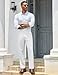 COOFANDY Men Fashion Expandable Waist Suit Pants Formal Work Regular Fit Pants White