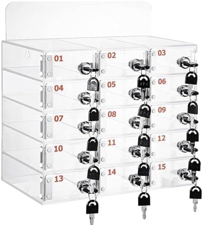 Wall-Mounted Cell Phone Storage Locker - Office & Classroom Safe Deposit Box with Keys - Secure Mobile Phone Lock Box Cabinet for Personal Items