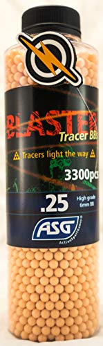 First and Only Airsoft Blaster .25 (Red) Tracer BBS y Parche 3300 Botella de Disparo para Pistolas y Pistolas de Calidad