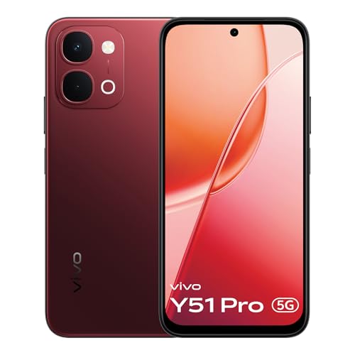 vivo Y51 Pro 5G (Festive Red, 8GB RAM, 128GB Storage) with No Cos...