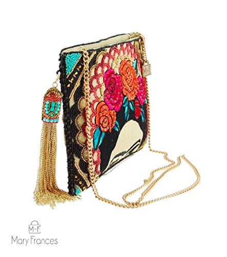 Mary Frances Frida Beaded Handbag Artist-Inspired Floral Crown Crossbody Clutch Bag, Multicolor4