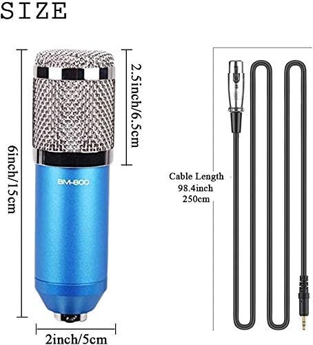 Image of SOUVENIR BM 800 Condenser Recording Microphone with Stand, Pop Filter & Shock Mount for Studio Recording, Broadcasting, Podcast, Gaming, Live YouTube Streaming Mic (Blue)