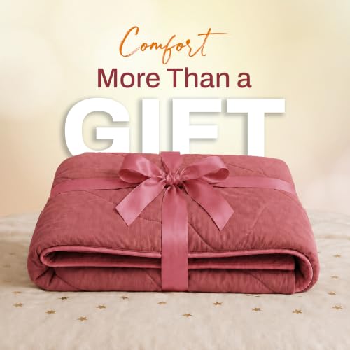 Image of DECORUM Reversible Comforter Double Bed 250 GSM | Rosewood Pink & Blush Pink | Ultra Soft Microfiber Quilt | Lightweight All Season Comforter | (228 X 223 CM)