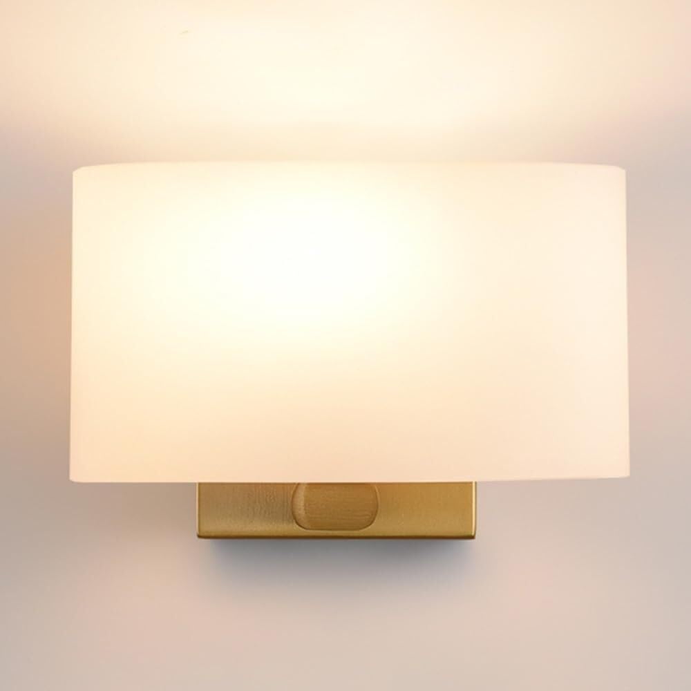 LYOUAE Nordic Wrought Iron Wall Light Modern Frosted Glass Wall Sconce