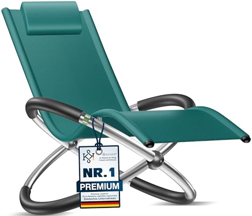 KESSER Chaise longue pliante avec sac + housse - Chaise longue de jardin pliable - Chaise à bascule - Fauteuil de relaxation ergonomique - Charge maximale 180...