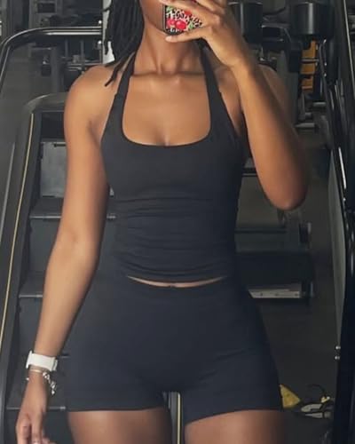 Débardeur d'entraînement pour femme, soutien-gorge de sport rembourré et haut court dos nu - 2