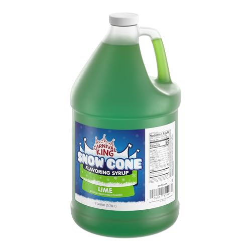 Carnival King Snow Cone Syrup 1 Gallon - Delicious Shaved Ice Flavoring for Slushies, Machines &amp; Parties (Lime)
