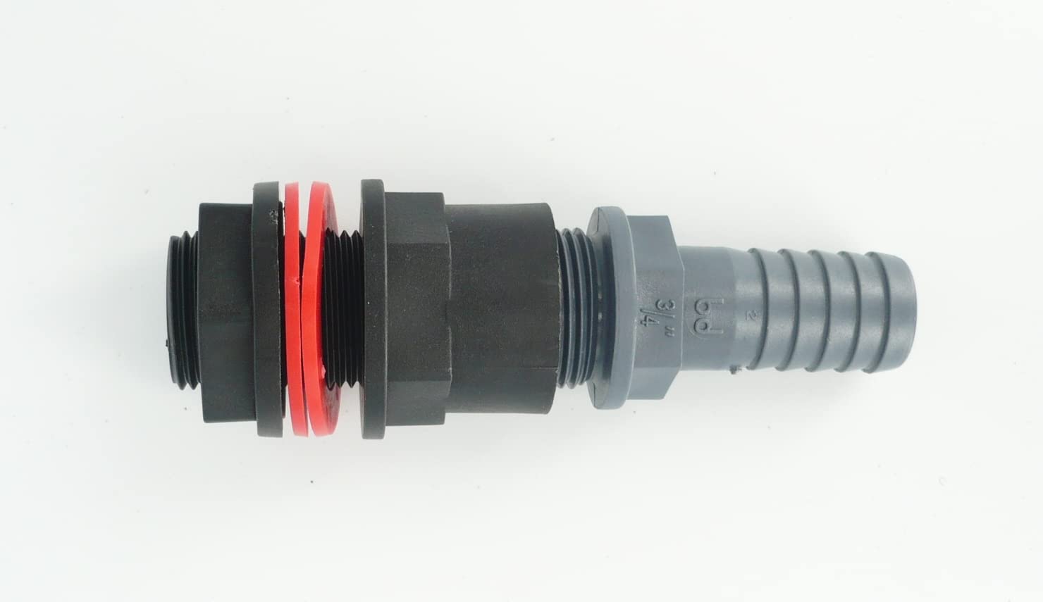 3/4" Tank Adapter to 3/4" (19 mm) Barbed Hose Tail.