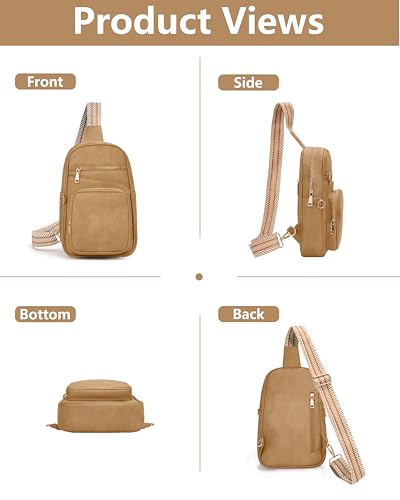 Image of Sling Bag for Women,Anti Theft Crossbody Bag,RFID Travel Purse | Vegan Leather Crossbody Purse,Multi Pocket Organizer,RFID Sling Bag,Hidden Rear Pocket,Adjustable Strap,Travel Bag