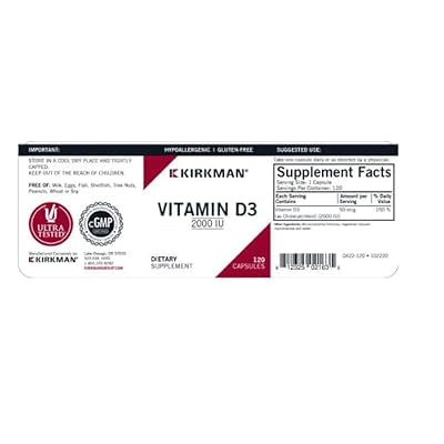 Vitamin D-3 2000 IU Capsules - Hypo - 120 ct