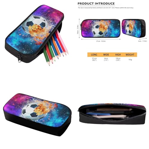 Dreaweet Galaxy Soccer Bookbag for Kids 8-12 Boys Backpack with Lunch Box Pencil Case 3 In 1 Girls Book Bag with Lunchbox Under 15 Elementary Middle School Bag and Lunch Bag Set4