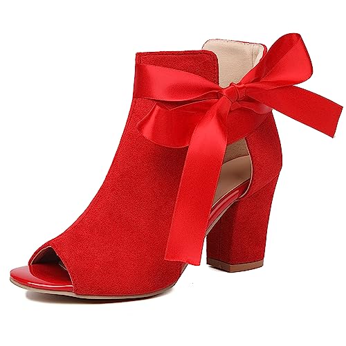 Spartiates femme talon carré Lizoleor sandales respirantes anti transpiration rouge