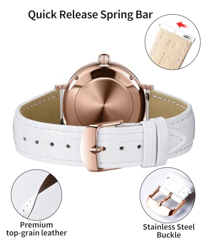 Image of BINLUN Leather Watch Band Genuine Calfskin Replacement Watch Strap Quick Release Crocodile Pattern 10 Colors 13 Sizes for Men Women(10mm,12mm,14mm,16mm,17mm,18mm,19mm,20mm,21mm,22mm,23mm,24mm)