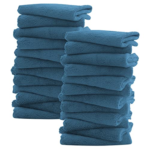 Image of Sunny zzzZZ Ultra Soft 24 Pack Baby Washcloths - 10x10 Inches - Coral Fleece Extra Absorbent Wash Clothes for Babies, Infants and Toddlers - Sensitive Skin and Newborn - Ideal Baby - Ocean Aqua