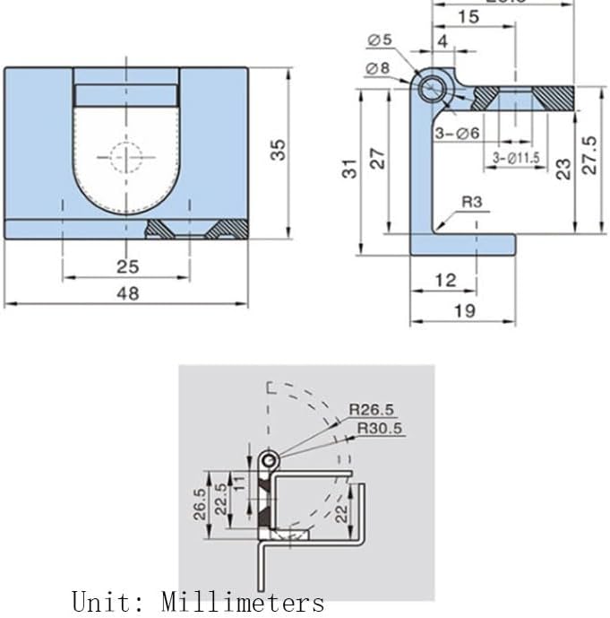 Zinc Alloy Electrical Cabinet Box Hinges Distribution Equipment