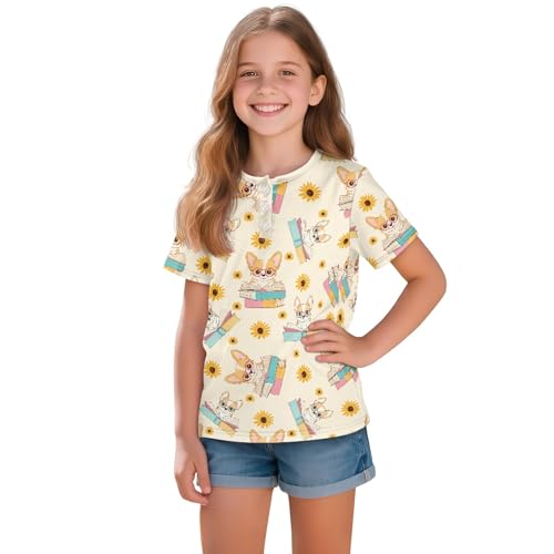 Girls Summer Shirts Size 3-14 Short Sleeve Hemley Shirt for School Workout Soft Breathable Summmer Outfits Tee Tops2