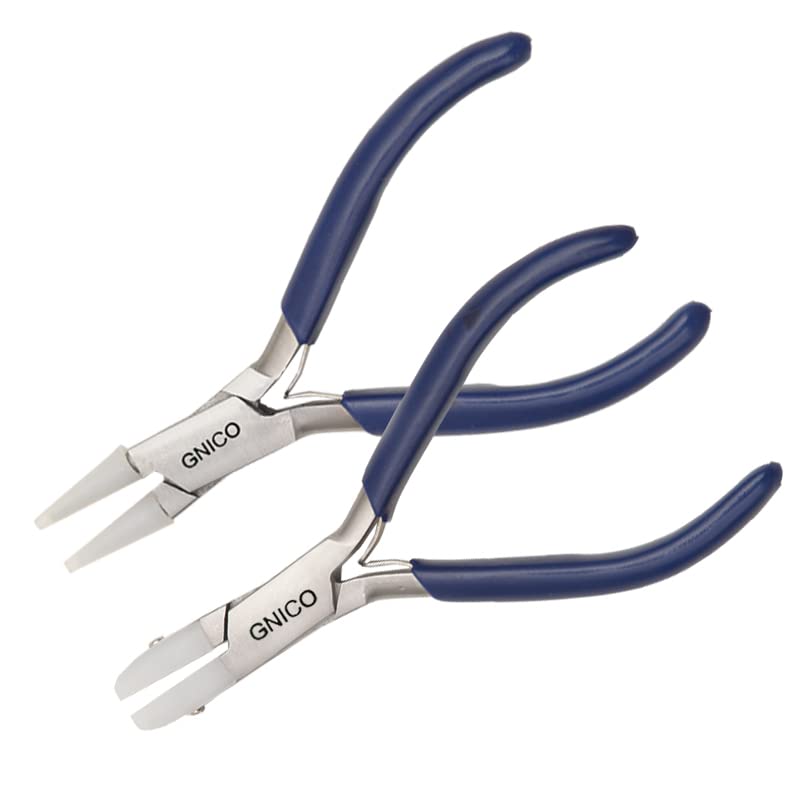 GNICO Double Nylon Jaw Round Nose & Flat Nose Pliers Jewellery Making