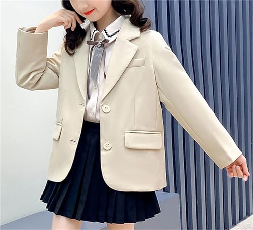Betusline Girls School Blazers Long Sleeve Notch Lapel Suit Jacket, 4-14 Years3