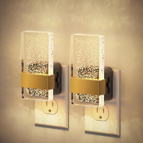 JandCase Night Lights Plug into Wall, Dusk to Dawn Sensor, 3000K Soft White LED, Acrylic Bubble Design, 0 - Detailed View
