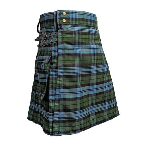 UT Kilts Men's Standard Tartan Utility Kilt, Modern Scottish Kilt for Everyday Wear, Tactical Kilts Adjustable Hip Straps