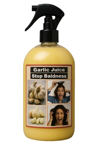 Jugo de ajo puro para el crecimiento del cabello, 100% natural, prensado en frío, tratamiento anticaída, fortalece las raíces, botella de 500 ml