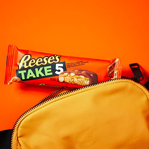 Reese's Take 5 Pretzel, Caramel, Peanut Butter, Peanut, Chocolate Crunchy, Individually Wrapped Candy Bars, 1.5 Oz (18 Count) #TOP3