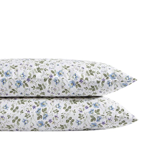 Laura Ashley Spring Bloom Lot de 2 taies d'oreiller Standard en Coton Violet Cover