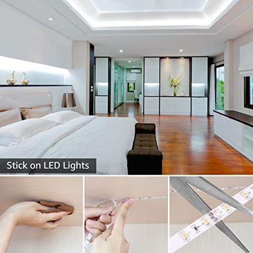 LE Striscia LED 5m 300 LED SMD 2835 Bianco Diurno 6000K, 16W 2300LM Luce Nastro Luminoso Flessibile, Strisce LED 12V per Illuminazione Domestica, Magazzino, Negozio, ecc.