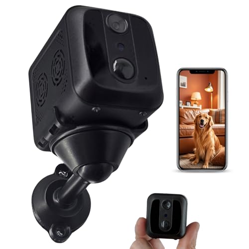 WOLF SHIELD Mini WiFi Hidden Camera – HD Wireless Indoor Camera, 30-Day Standby, Night Vision, Motion Detection Alerts, Home Security Camera