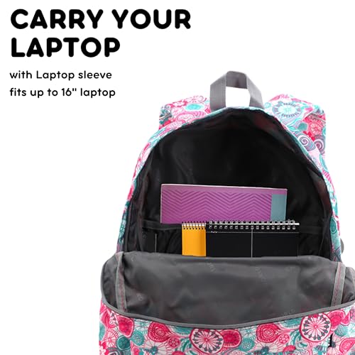 Image of J World Oz Middle School Backpack for Girls & Women. Cute Kids Laptop Bookbag, Blue Raspberry