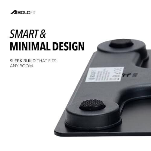 Image of Boldfit Weight Machine for Home Digital Weighing Machine for Human Body with LCD Display Max Weight Capacity 180Kgs (Batteries Not Included) - Bathroom Scale for Home