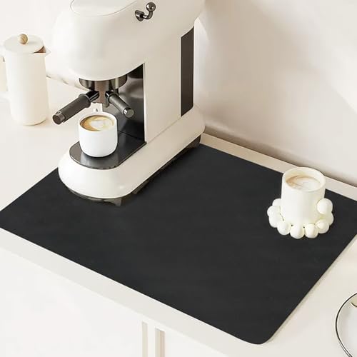 Draining Board Mats - 16 x 12 Super Absorbent Dish Drying Mat, Non-Slip Quick Dry Kitchen Drainer Mat for Sink, Worktop & Counter | Coffee Machine Mat & Dish Drainer Mat