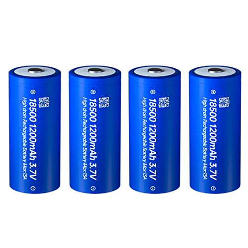 Imren 18500 Rechargeable Batteries 4-Pack 3.7V 1200mAh