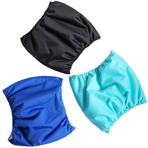 Image of Paw Legend Washable Dog Belly Wrap Diapers for Male Dog (3 Pack,Blue,Aqua,Black,XXS)